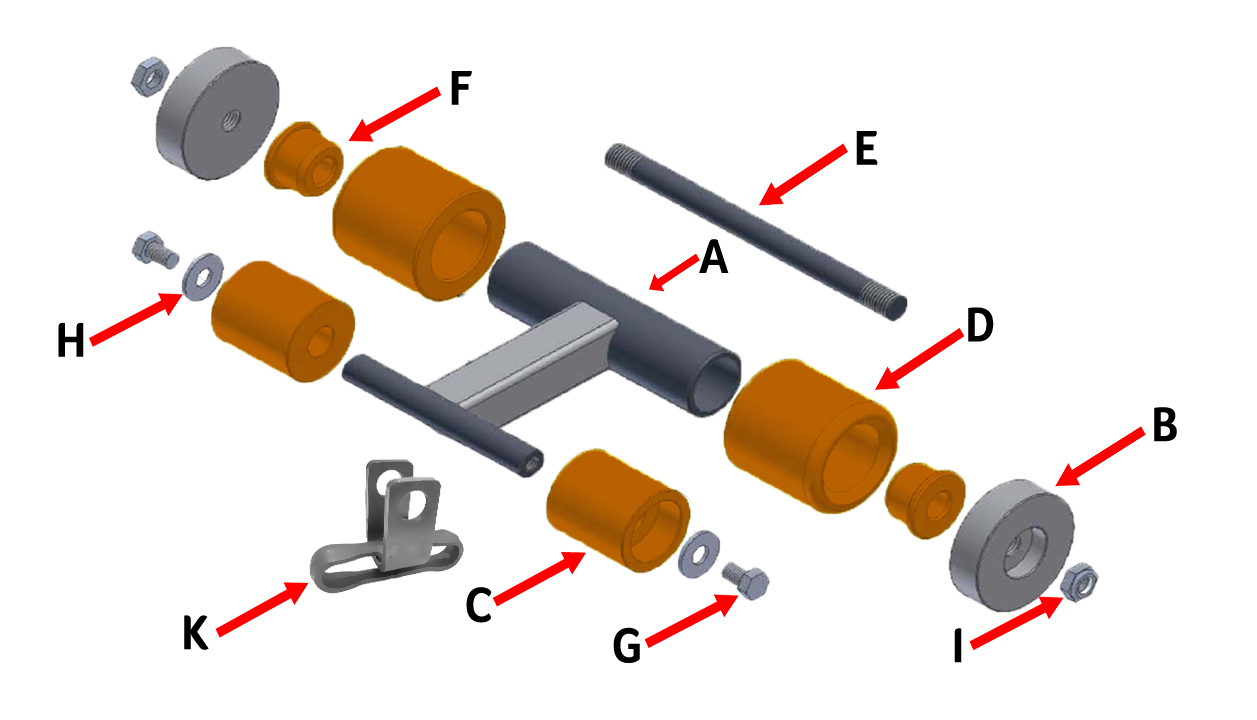 RCV Econocraft Surface Roller Assy with X458 Carrier Link