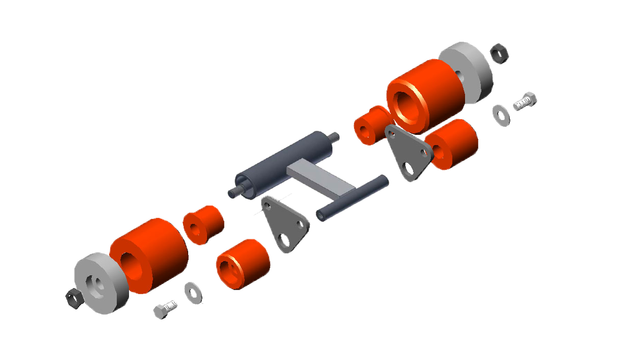 RCV Roller w/Flat Bar Assy w/D88K 2-1/2" Idler Wheel